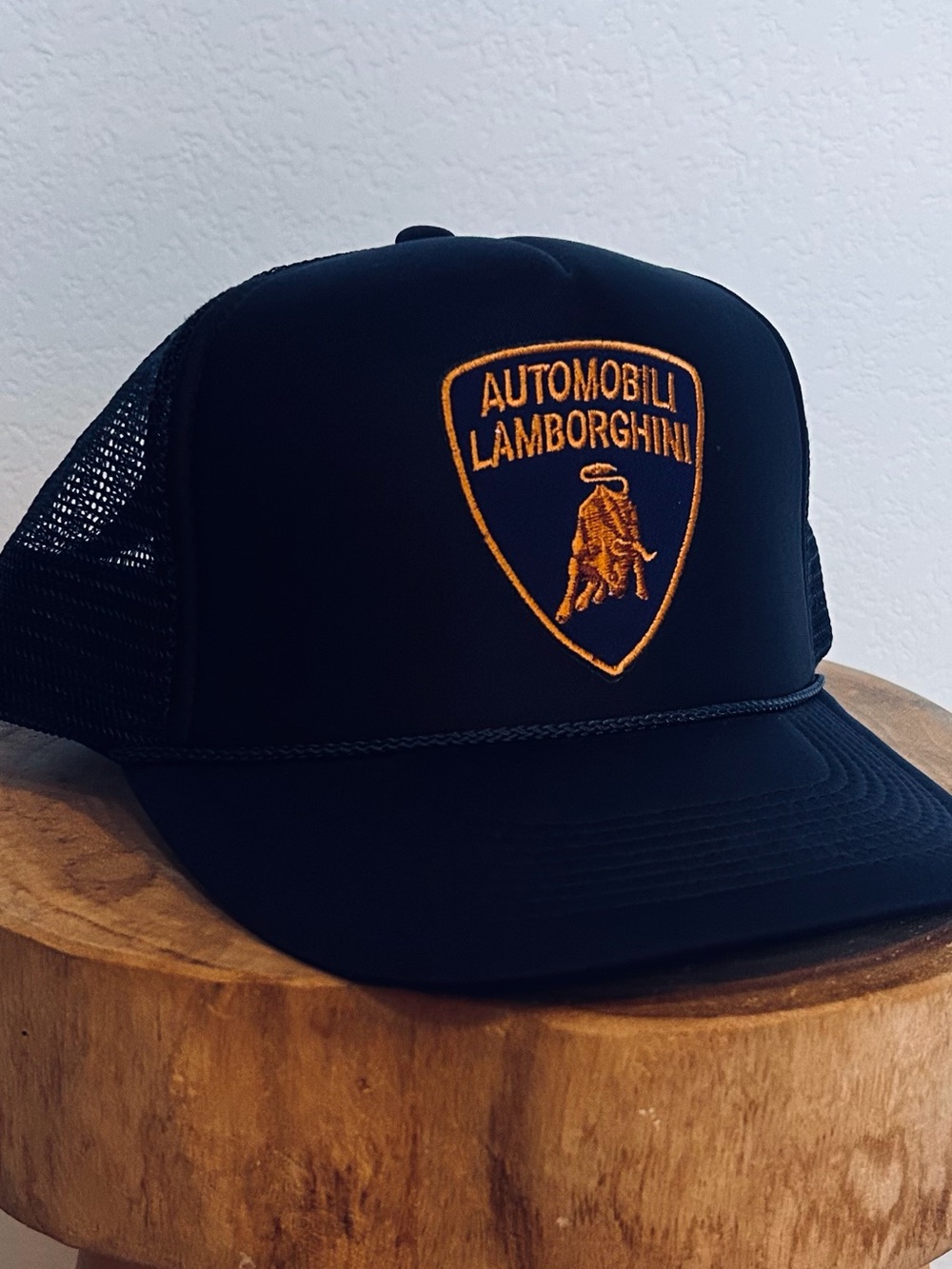 Lamborghini navy Trucker Cap with Gold Logo